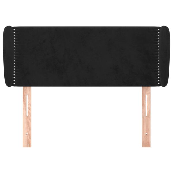 vidaXL Tăblie de pat cu aripioare negru 103x23x78/88 cm catifea