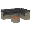 vidaXL Set canapele de grădină, 7 piese, cu perne, gri, poliratan