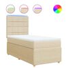 vidaXL Pat box spring cu saltea, crem, 80x200 cm, textil