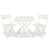 vidaXL Set mobilier bistro pliabil, 3 piese, alb, plastic