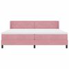 vidaXL Pat cu arcuri cu saltea cu headboard Roz 200 x 200 cm Catifea