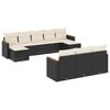vidaXL Set canapele de grădină cu perne, 10 piese, negru, poliratan