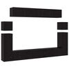 vidaXL Set comodă TV Pe perete 8 pcs Stejar Negru Lemn compozit
