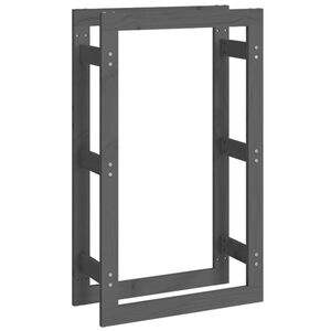 vidaXL Rastel pentru lemne de foc, gri, 60x25x100 cm, lemn masiv pin
