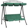 vidaXL Balansoar de grădină cu baldachin verde 198 cm țesătură și oțel