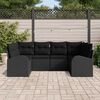 vidaXL Set de canapele pentru grădină cu pernă 6 pcs Negru Poli Rattan
