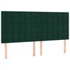 vidaXL Pat box spring cu saltea, verde &icirc;nchis, 160x200 cm, catifea