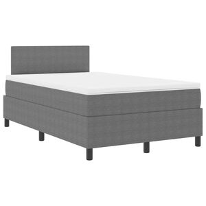 vidaXL Pat cu arcuri cu headboard Gri deschis și alb. 120 x 200 cm