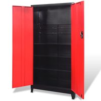 vidaXL Dulap scule cu 2 uși, oțel, 90 x 40 x 180 cm, negru și roșu