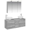 vidaXL Set de mobilier pentru baie 4 pcs Sonoma gri