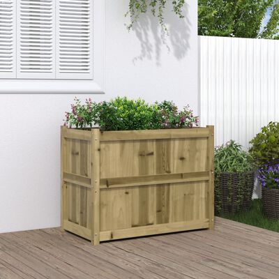 vidaXL Jardinieră de grădină, 90x50x70 cm, lemn de pin impregnat