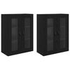 vidaXL Dulapuri de perete 2 buc. Stejar Negru 69,5 x 34 x 90 cm