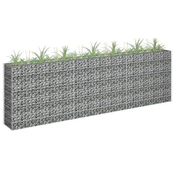 vidaXL Strat &icirc;nălțat gabion, 270 x 30 x 90 cm, oțel galvanizat
