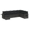 vidaXL Set mobilier de grădină cu perne, 8 piese, negru, poliratan