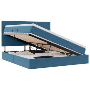 vidaXL Pat cu saltea și spațiu de depozitare 160 x 200 cm Catifea