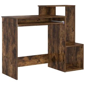 vidaXL Birou Stejar fumuriu 106 x 41 x 88.5 cm Lemn prelucrat