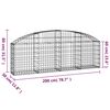 vidaXL Coș gabion arcuit 200x30x60/80 cm fier galvanizat
