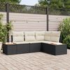vidaXL Set de canapele pentru grădină cu pernă 5 pcs Negru Rattan poli