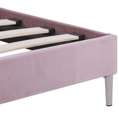 vidaXL Cadru de pat cu LED-uri, roz, 180 x 200 cm, material textil