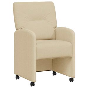 vidaXL Scaune de dining cu roți 2 pcs Crem 57 x 67 x 95 cm țesătură