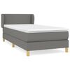 vidaXL Pat box spring cu saltea, gri &icirc;nchis, 90x190 cm, textil