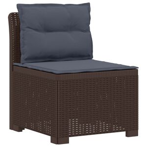 vidaXL Canapea de Grădină cu 1 Loc cu Perne Aspect Rattan PP Maro
