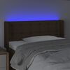vidaXL Tăblie de pat cu LED, maro &icirc;nchis, 93x16x78/88 cm, textil