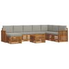 vidaXL Set de canapele de exterior 9 buc. Gri natural și deschis
