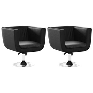 vidaXL Scaune de bar, 2 buc., piele artificială, negru