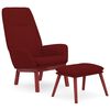 vidaXL Scaun de relaxare cu taburet, roșu vin, textil