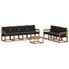 vidaXL Set de canapele de exterior 8 buc. Natural și Negru