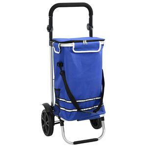 vidaXL Carucior de cumpărături albastru 36,5 x 46,5 x 100,5 cm