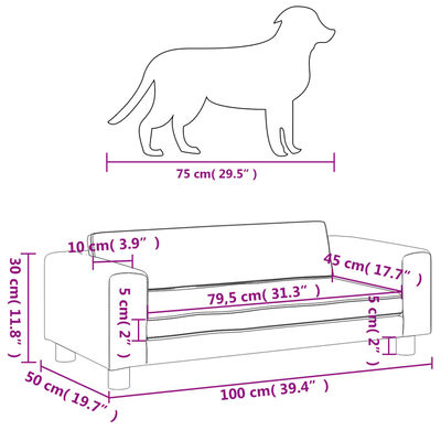 vidaXL Pat pentru câini cu extensie, negru, 100x50x30 cm, piele eco