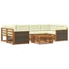 vidaXL Set de canapele de exterior cu pernă 7 pcs Natural și Crem