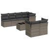 vidaXL Set canapele de grădină cu perne, 8 piese, gri, poliratan