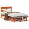 vidaXL Cadru pat fără saltea, maro ceruit, 75x190 cm, lemn masiv pin