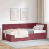 vidaXL Cadru de pat colțar cu saltea cu headboard 2 pcs Gri Catifea