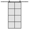 vidaXL Ușă glisantă cu set de feronerie neagră 102,5x205 cm Sticlă ESG