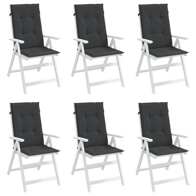 vidaXL Perne scaun spătar înalt, 6 buc., negru, 120x50x3 cm, textil