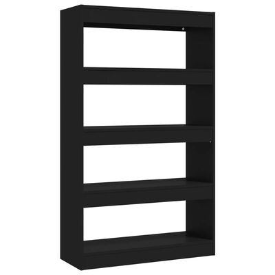 vidaXL Bibliotecă/Separator cameră, negru, 80x30x135 cm, PAL
