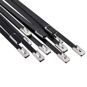 vidaXL Legătură pentru cablu 12 buc. 4,6 x 400 mm Negru