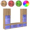 vidaXL Unități TV de perete cu LED cu led 5 pcs Stejar Artizanal