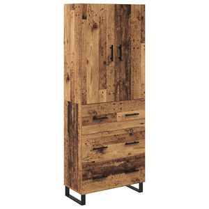 vidaXL Bufet cu sertar 2 pcs Lemn Vechi 69,5 x 34 x 180 cm