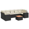 vidaXL Set mobilier de grădină cu perne, 8 piese, negru, poliratan