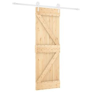 vidaXL Ușă glisantă Natural și Alb 70 x 210 cm Lemn de Pin Solid