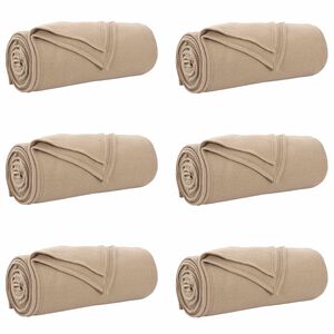 vidaXL Pături de aruncat 6 buc. Culoare Cămilă 170 x 130 cm 1.97 kg