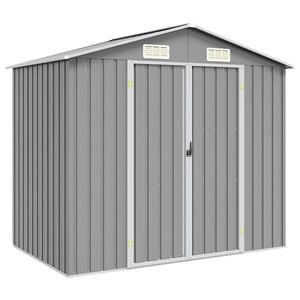 vidaXL Șopron de grădină, gri, 205 x 129 x 183, oțel galvanizat