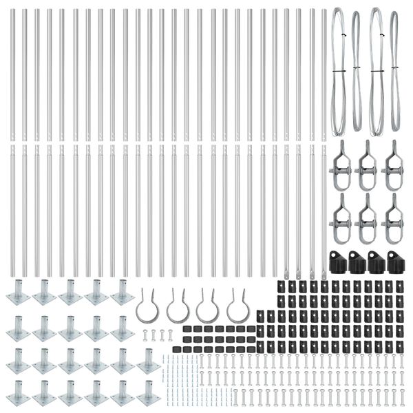 vidaXL Stâlp de gard. Altele 26 pcs Gri 3,2 x 3,2 x 68,5 cm Oțel