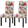 vidaXL Scaune de bucătărie, 2 buc., multicolor, material textil