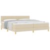 vidaXL Pat cu arcuri cu pernă cu headboard Crem 200 x 200 cm țesătură